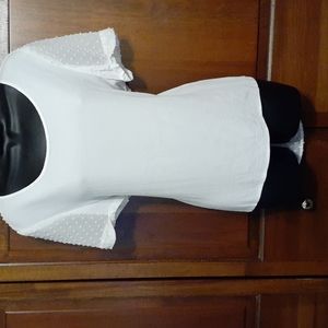 MNG (Mango) Sheer top back polka dot hi lo L